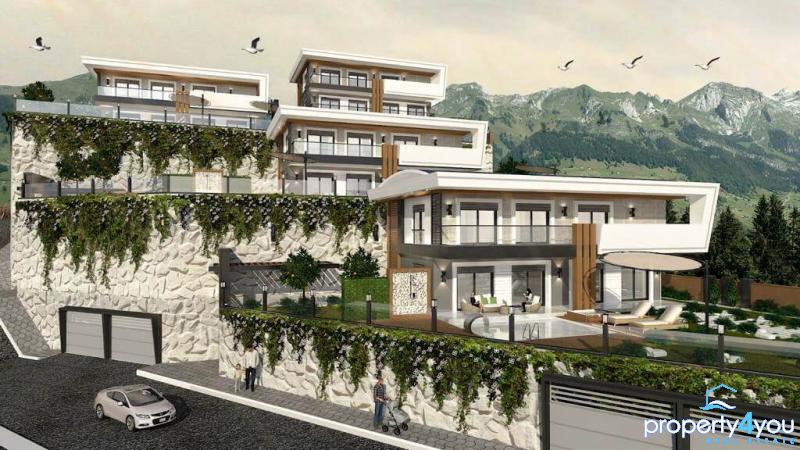 Neubauprojekt - Moderen Villa in Alanya Tepe mit Burg und Meerblick Neubauprojekt - Moderen Villa in Alanya Tepe mit Burg und Meerblick